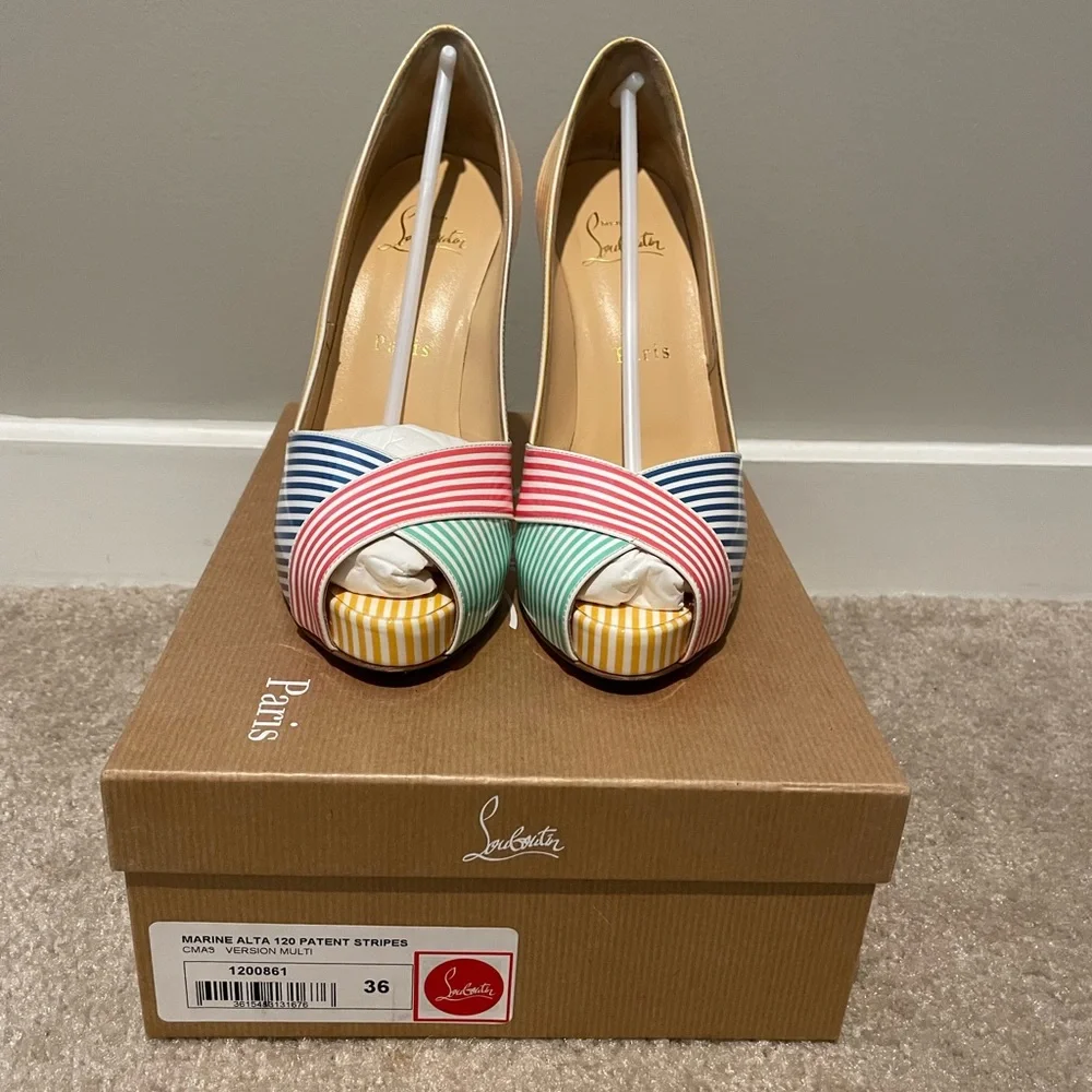 Christian Louboutin Marine Alta Heels - Picture 1 of 7